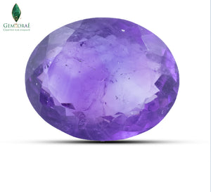 Front view of Purple Amethyst with vibrant gemstone polish