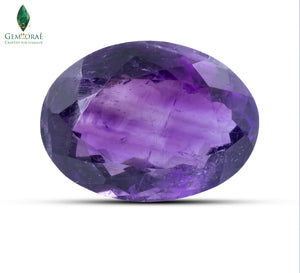 Front view of Amethyst Birthstone with luminous purple crystal