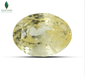 Natural yellow sapphire pukhraj stone with certification