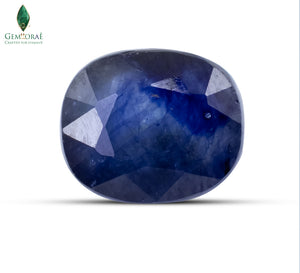 Polished Blue Sapphire stone with elegant faceted finish