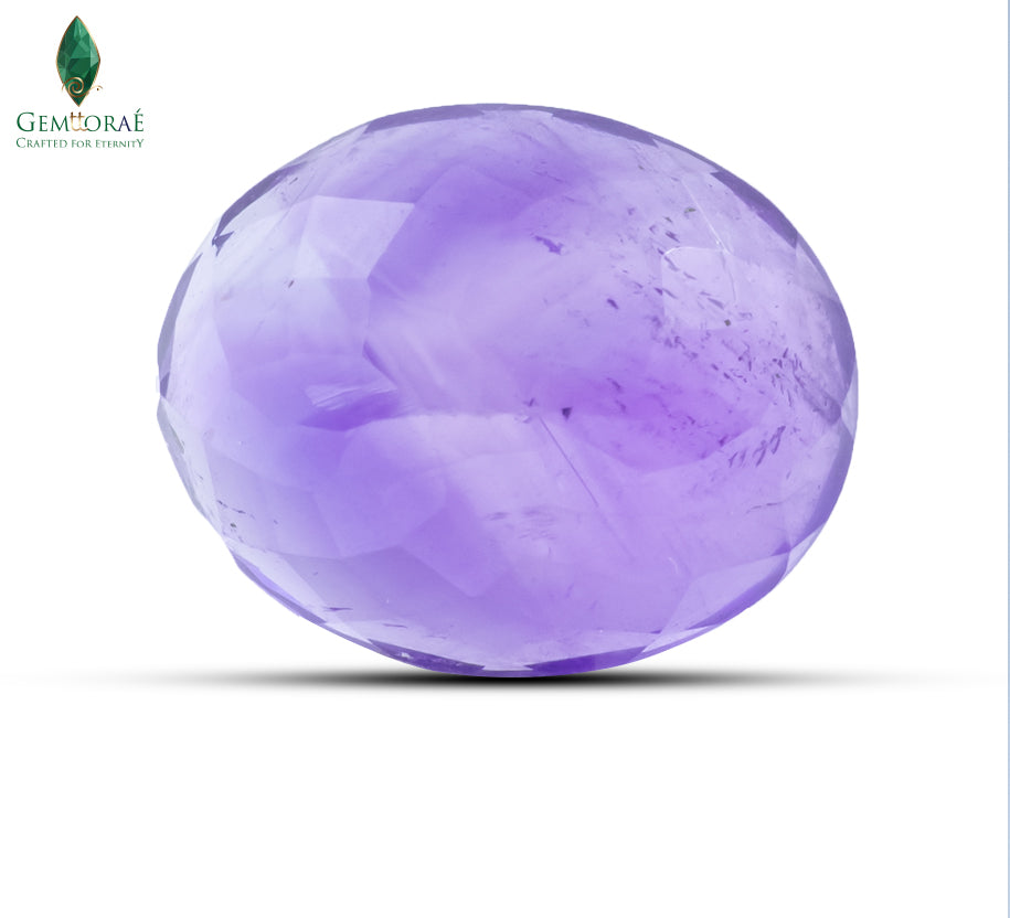 Back view of Purple Amethyst revealing polished crystal surface