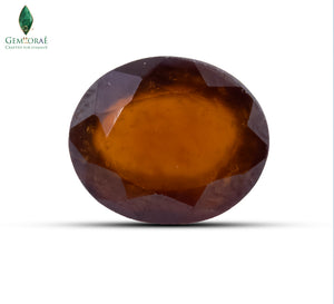 Top view of African Gomed Ratna with natural honey-orange colour