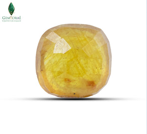 Back view of glass filled Pukhraj Stone showing natural texture