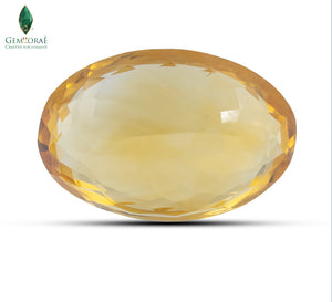 Rear view of Citrine Gemstone displaying natural inclusions