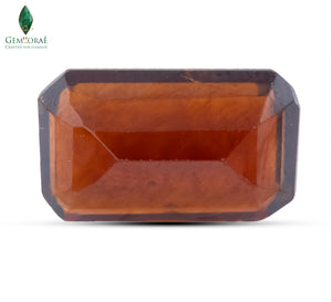 Side profile of certified African Garnet Gemstone showing natural brilliance