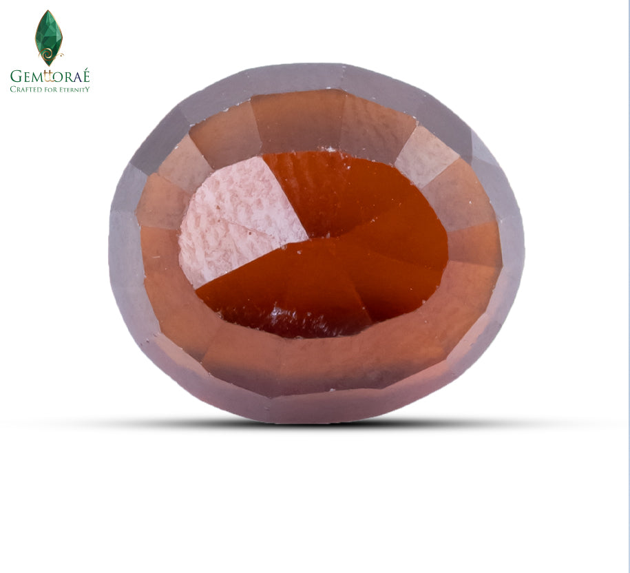 Back view of Certified Garnet Gem showing natural brilliance