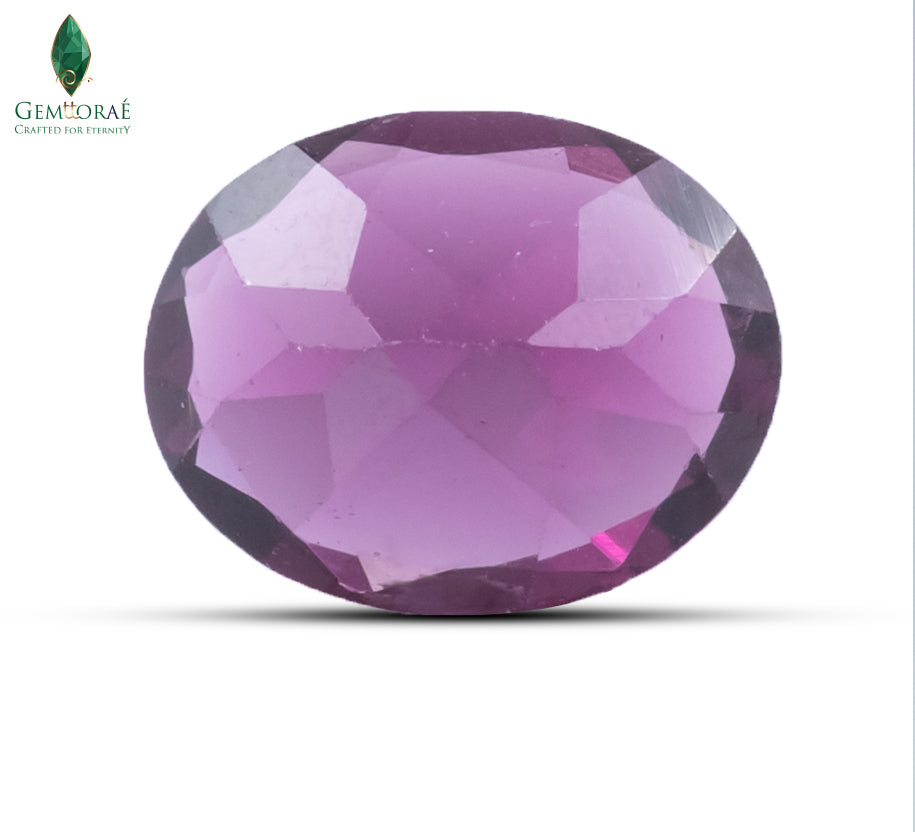 Back view of Natural Garnet Gemstone displaying clear transparency