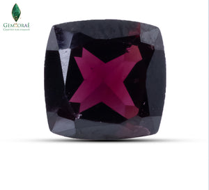 Front view of Garnet Gemstone with natural red brilliance