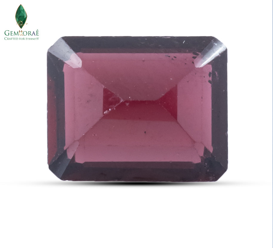 Back view of Garnet Gemstone showing rich red color