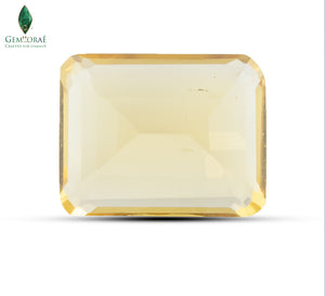 Top view of Citrine Gemstone displaying natural transparency