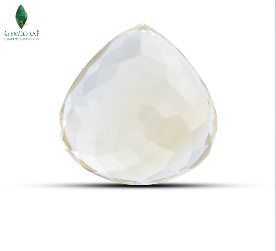 Rear view of Citrine Gem displaying authentic internal features
