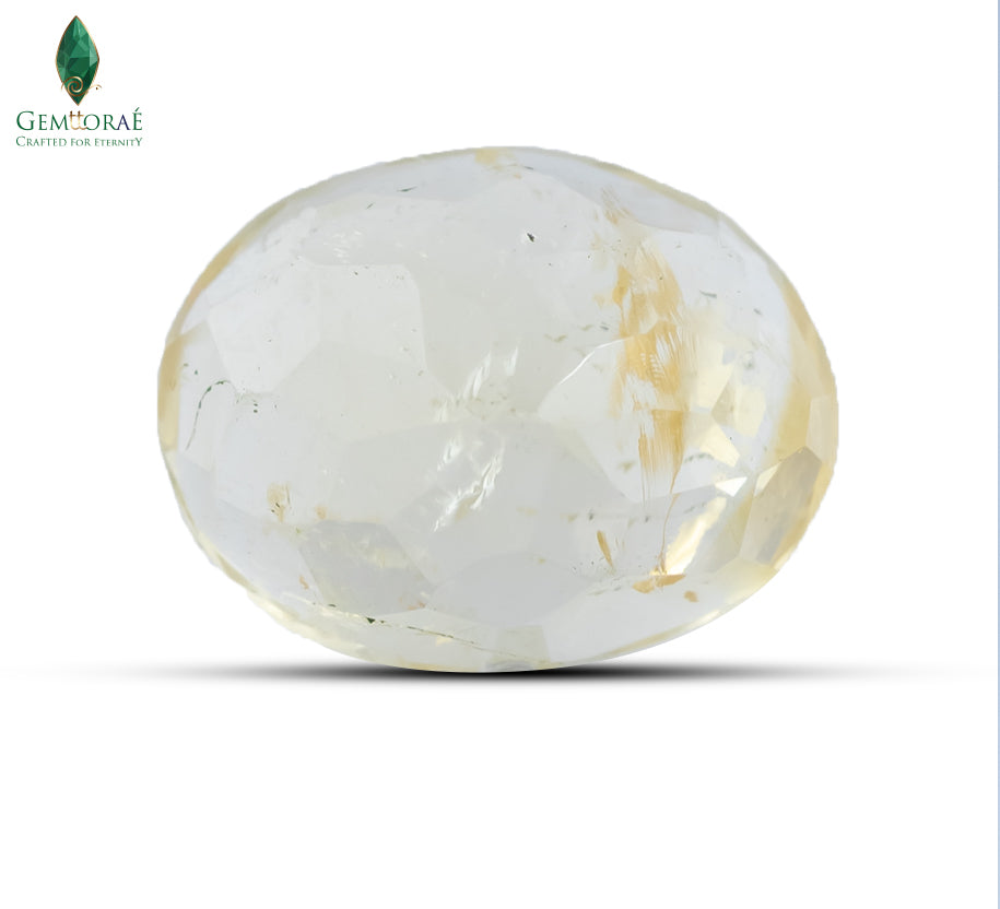 Macro photograph of Citrine Gemstone with natural surface features