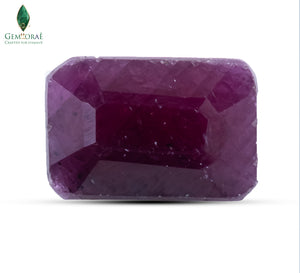 Front view of Manik Stone with natural deep red appearance