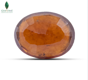 Back view of Natural Garnet Gem revealing authentic inclusions