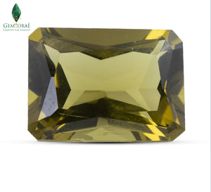 Top view of Natural Honey Citrine Gemstone with warm golden colour