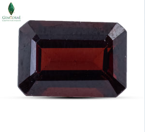 Front view of Red Garnet with faceted natural finish
