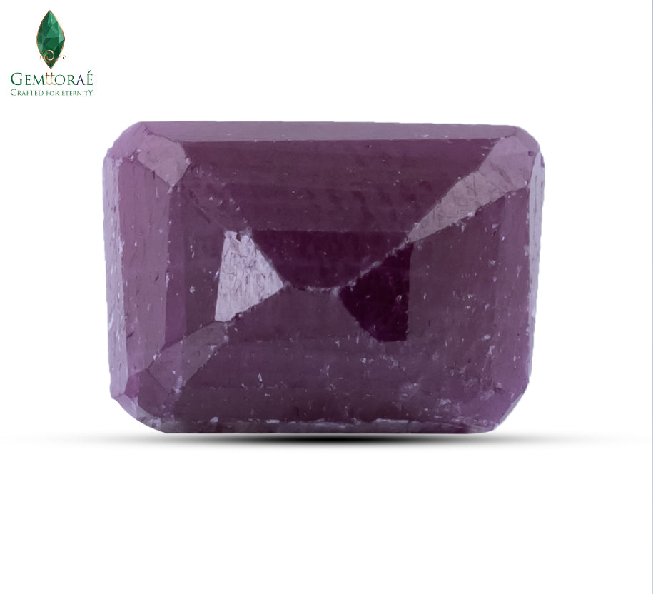 Back view of Ruby Gemstone showing authentic natural texture
