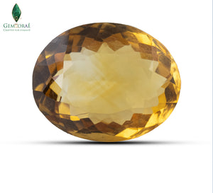 Top-angle view of Natural Citrine showing deep amber brilliance