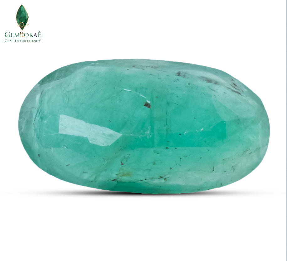 Back view of Natural Emerald Stone showing authentic untreated features