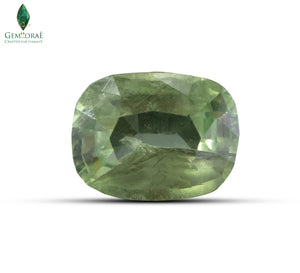 Natural green sapphire gemstone with vibrant green color