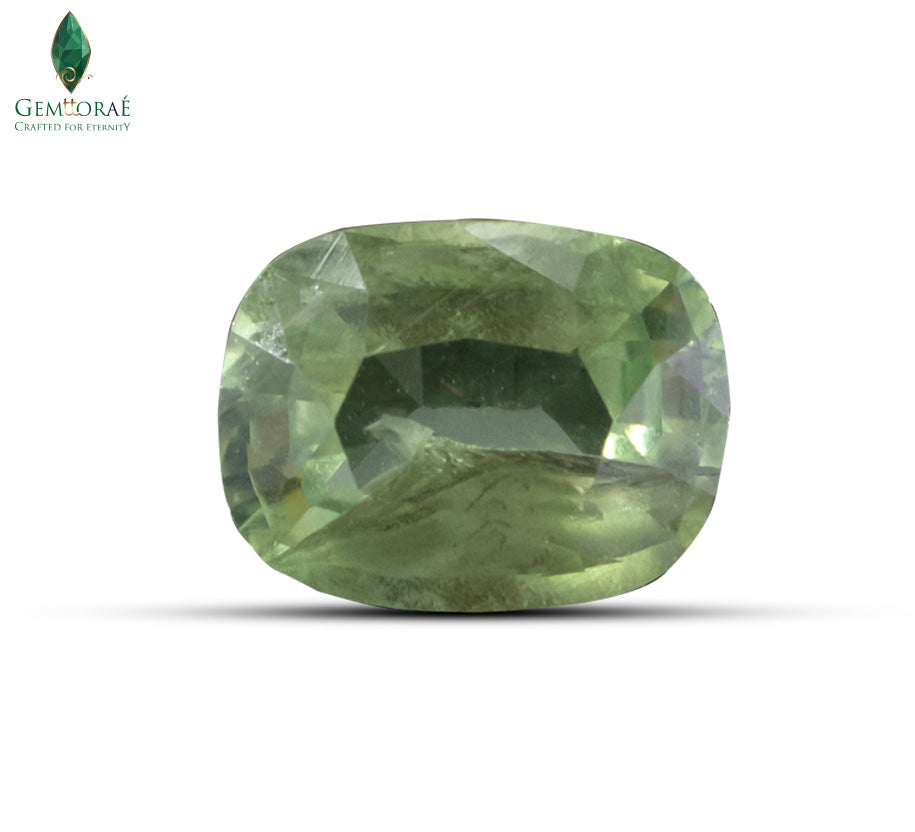 Natural green sapphire gemstone with vibrant green color