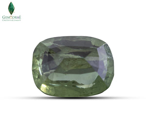 Certified green sapphire stone with excellent clarity