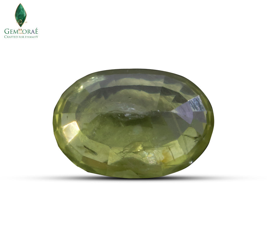 Loose green sapphire gemstone with polished finish