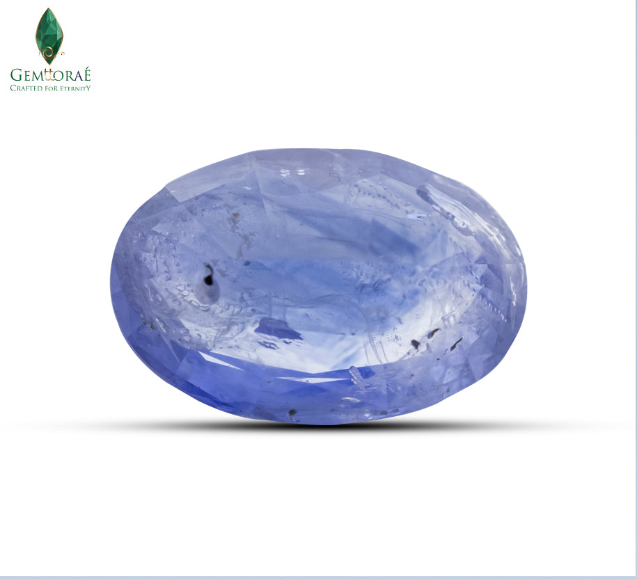 Certified blue sapphire featuring exceptional clarity