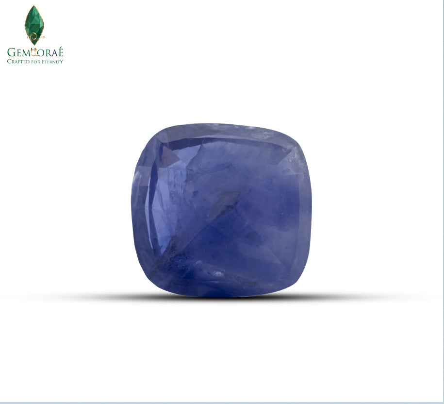 Genuine blue sapphire featuring a deep royal blue tone