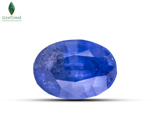 Natural blue sapphire gemstone with deep blue color