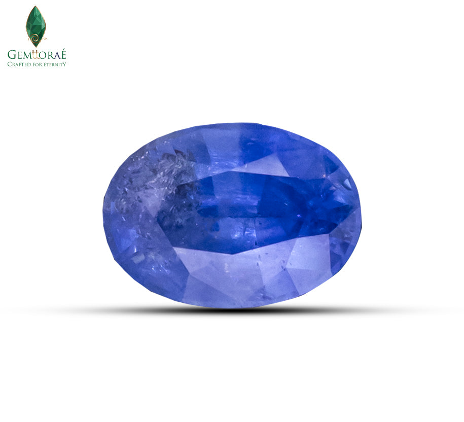Natural blue sapphire gemstone with deep blue color