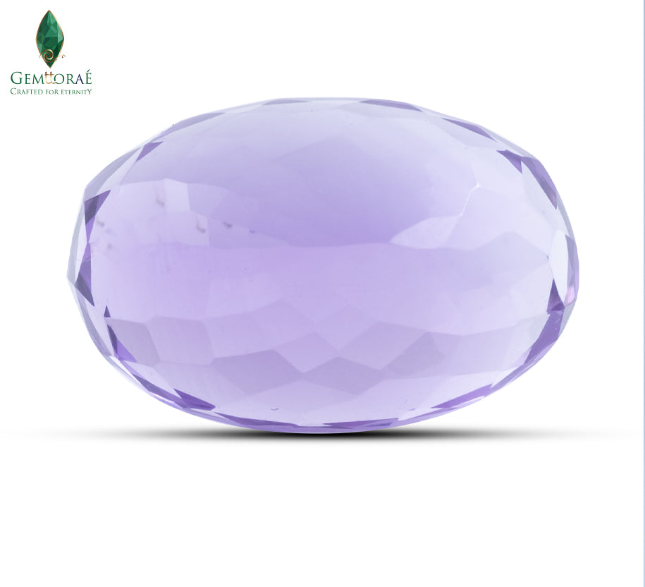 Back view of Jamunia Stone featuring smooth violet polish