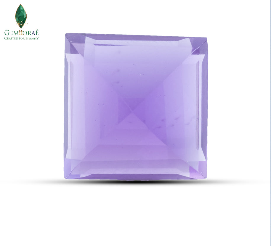 Back view of Amethyst Stone featuring polished facets