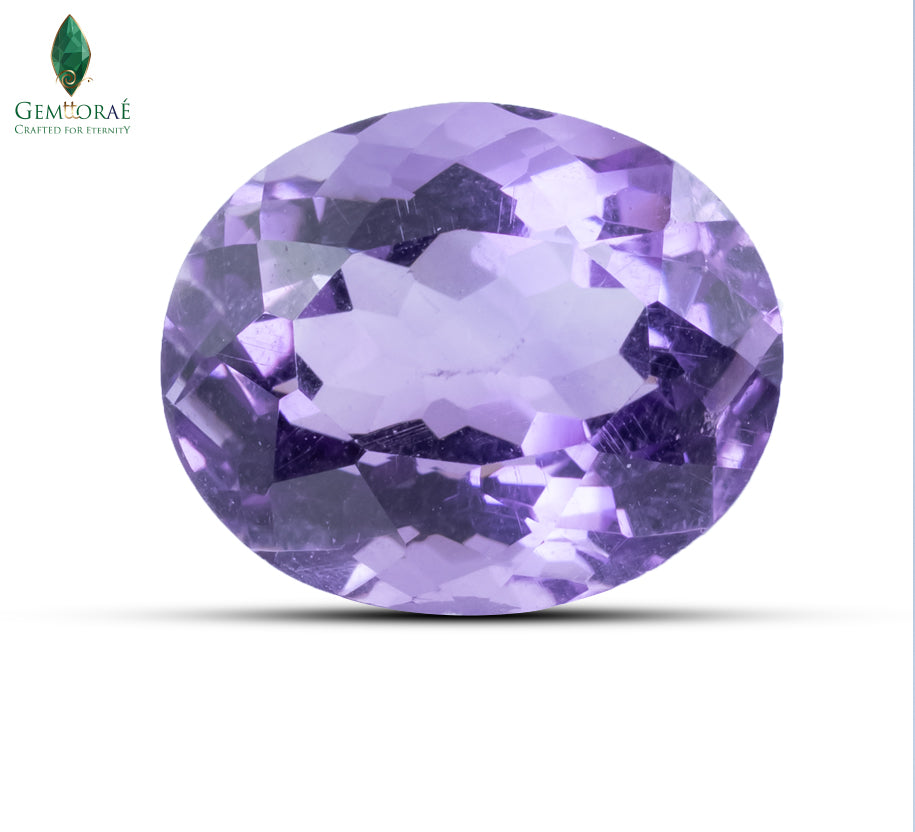 Front view of Amethyst Crystal with smooth purple polish
