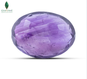 Back view of Purple Amethyst featuring polished gemstone facets