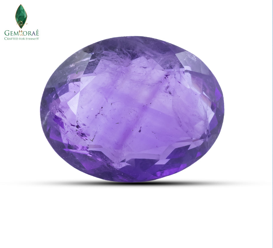 Front view of Jamunia Stone with elegant purple crystal shine