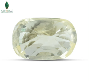Fine yellow sapphire gemstone close up