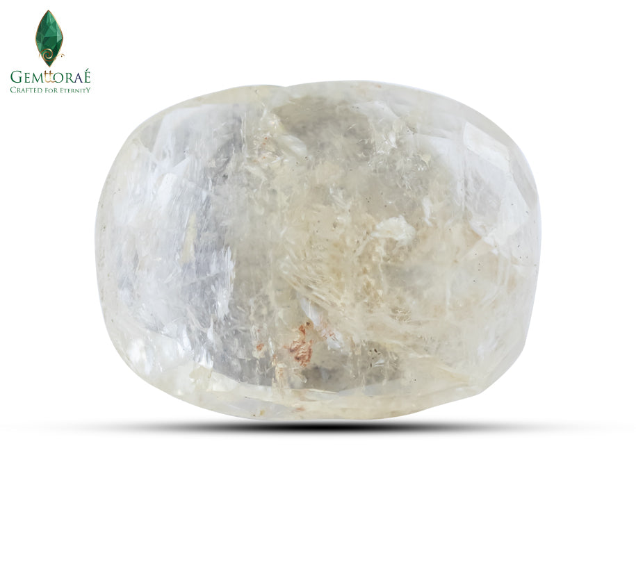 Original Pukhraj stone with smooth faceted cut