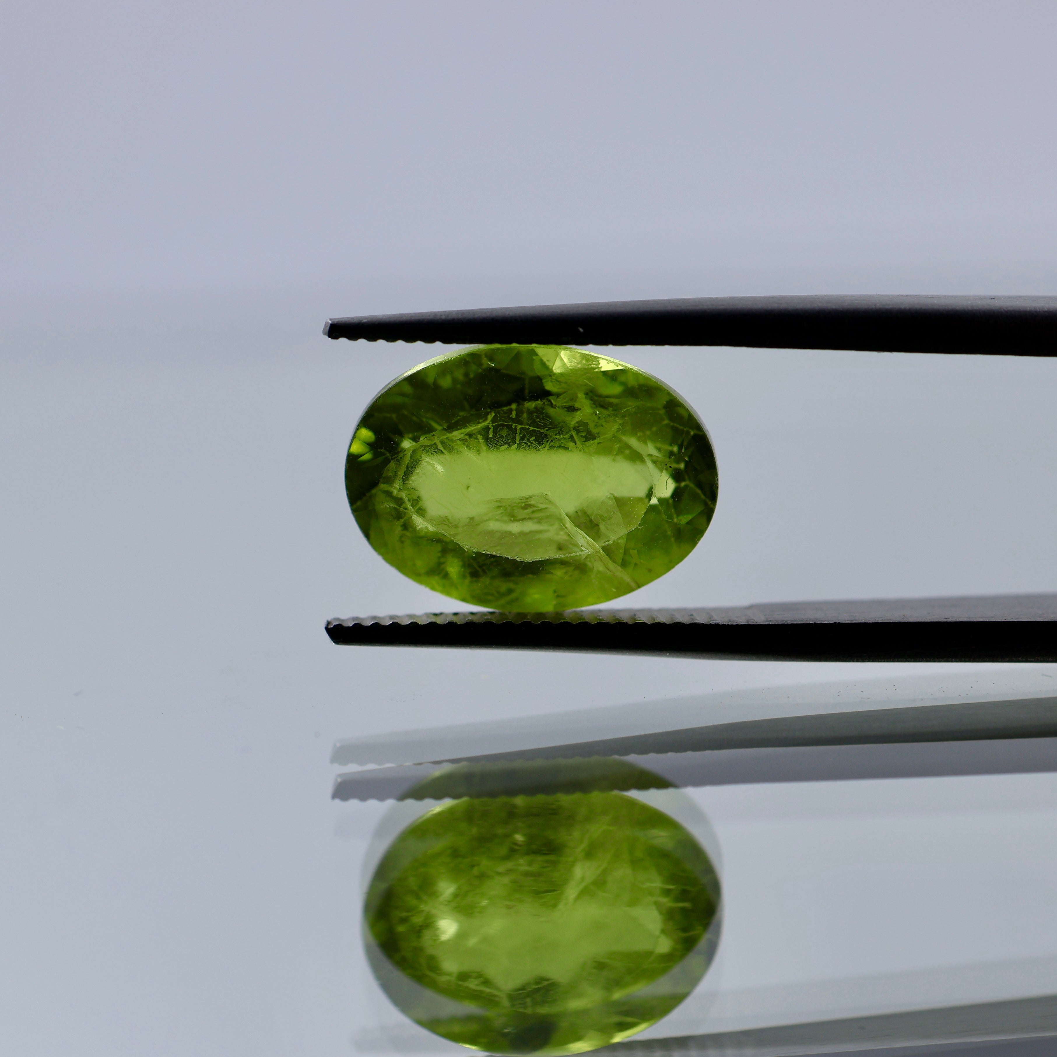 Natural Green Peridot Stone 5.50 CT | Certified Loose Gemstone | Gemttorae