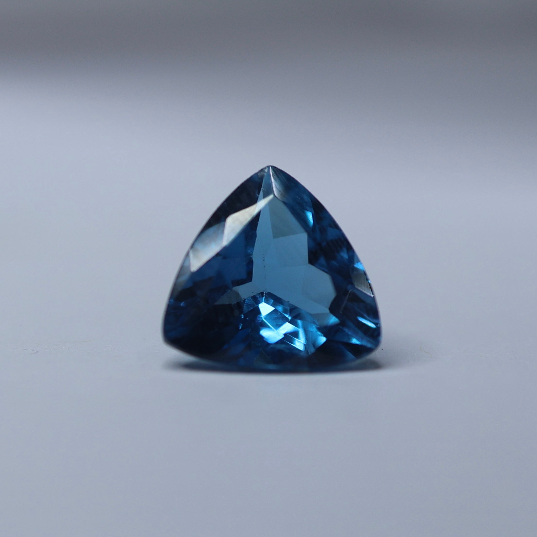 Fine blue topaz gemstone with eye-clean clarity