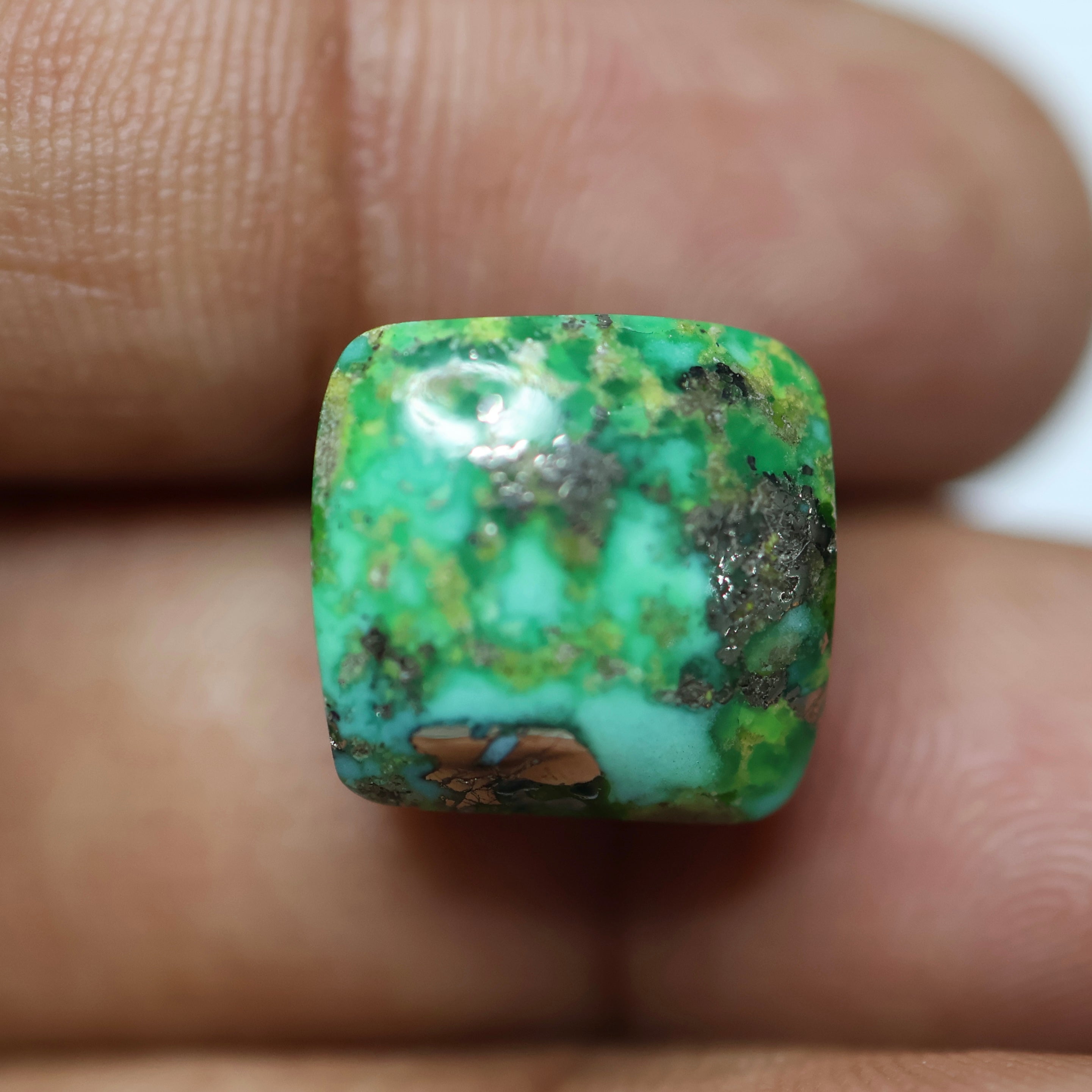 Natural Iranian Green Turquoise Firosa Certified Loose Gemstone India