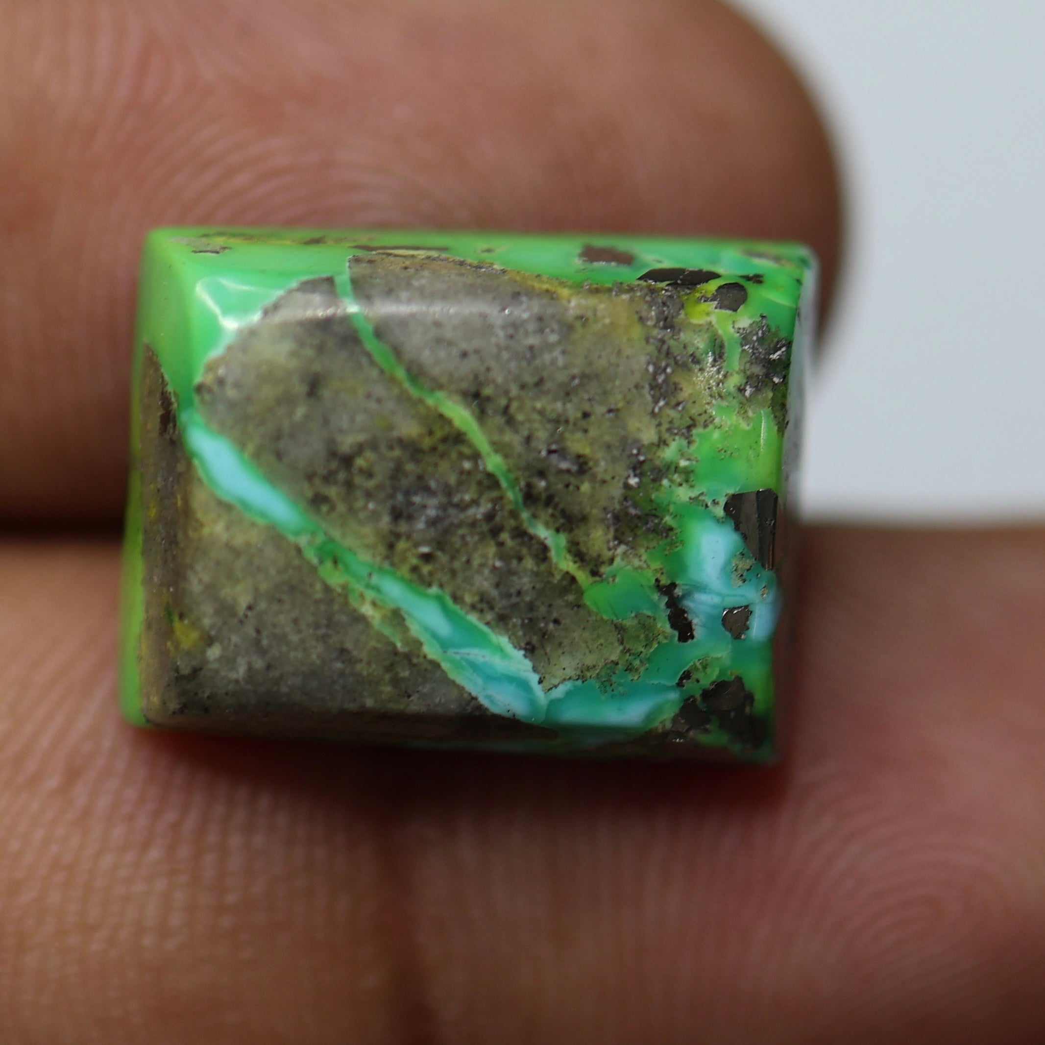 Genuine Iranian Green Firosa Turquoise Certified Natural Loose Gemstone