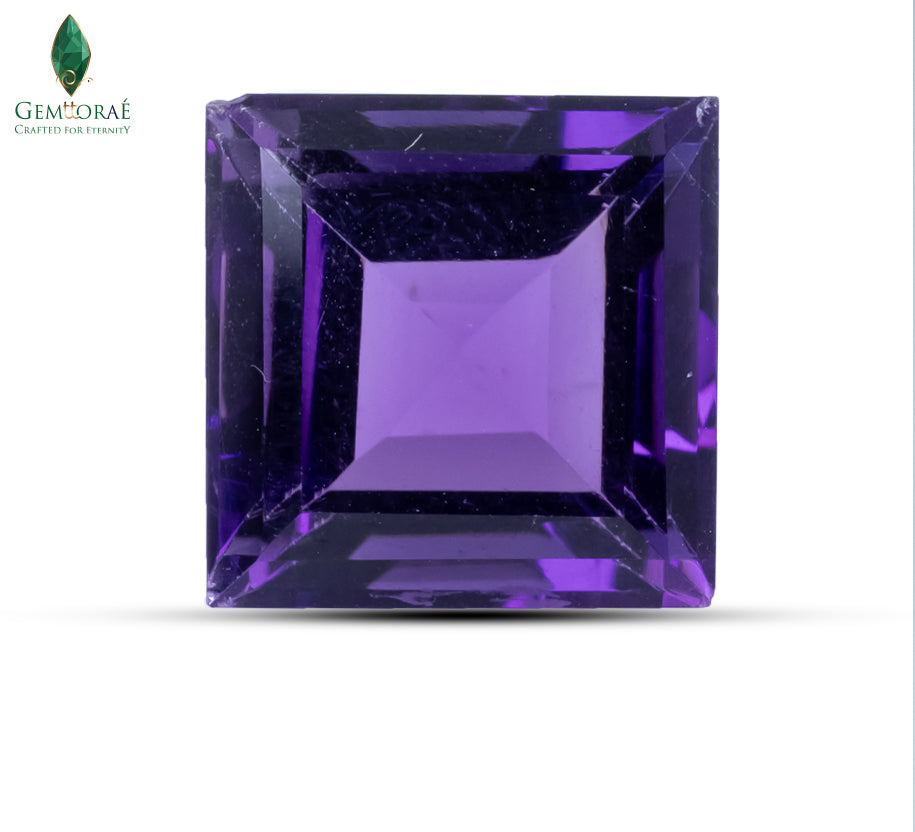 Front view of Amethyst Birthstone with rich purple brilliance