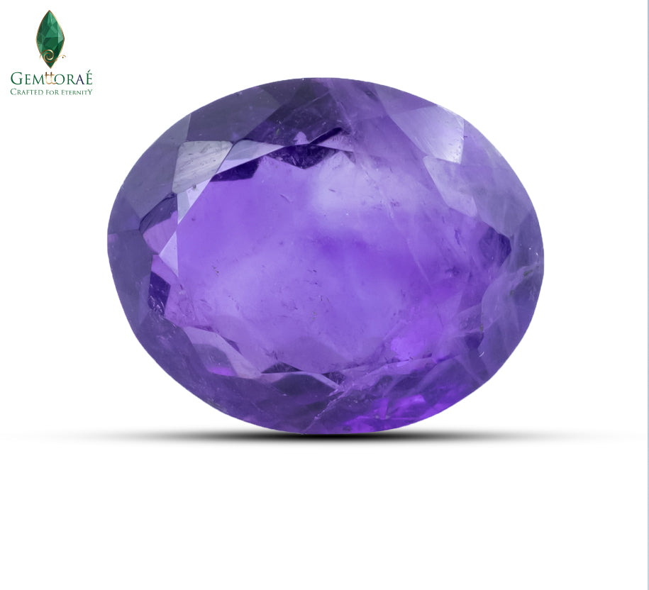 Front view of Amethyst Crystal with radiant violet finish