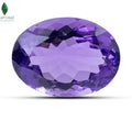 Front view of Amethyst Birthstone with polished purple crystal