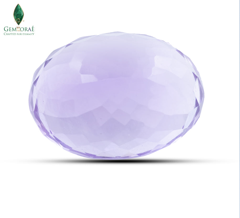 Back view of Jamunia Stone showing natural violet clarity