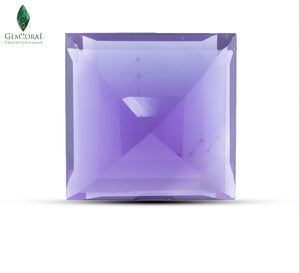 Back view of Amethyst Birthstone showing polished gemstone finish