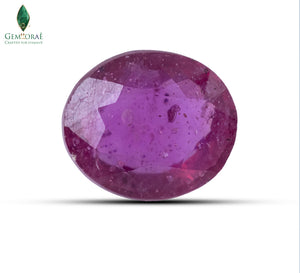 Natural Ruby crystal with polished white surface