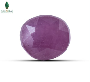 Oval Ruby gemstone with vivid red hue