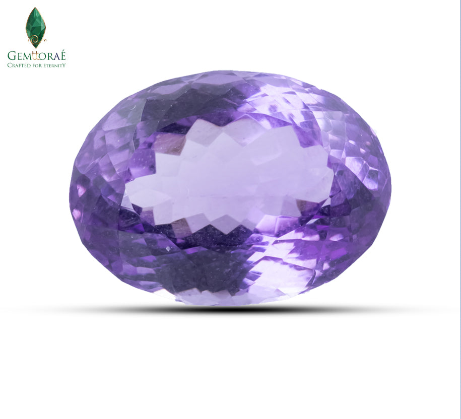 Front view of Purple Amethyst with polished crystal finish